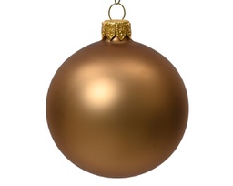 [20102303] Box Da 4 Palline Di Natale In Vetro Opaco Colore Marrone Zenzero Ø 10Cm