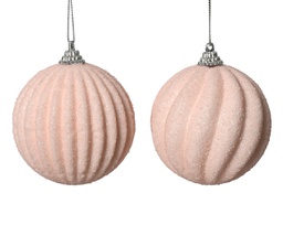 [20102423] Pallina di Natale Schiuma per palline brillantini perline 2ass colore rosa cipria ø 8cm