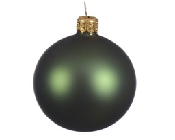 [20102291] Box Da 6 Palline Di Natale Vetro Opaco Colore Verde Pino Ø 7Cm