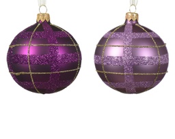 [20102286] Pallina di Natale Vetro opaco a pois 2 colori assortiti colore assortito ø 8cm