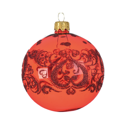 [20035458] Pallina di Natale colore rosso trasparente Ø8  cm
