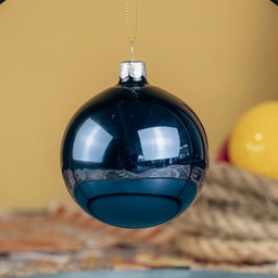 [KAE114264] Pallina di Natale in Vetro Blu Lucido