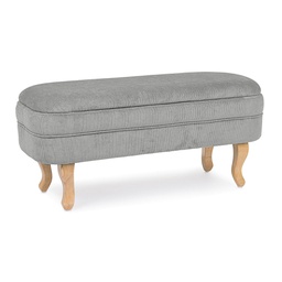[B0748242] Panca contenitore Chenille vintage in velluto grigio chiaro 102x41x49h cm