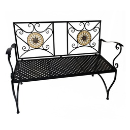 [DFL6128270] Panchina Decoro Mosaico 'Esmeralda' Cm 116 X 56 X H.90