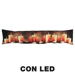 [V6162940000] Paraspifferi tessuto candele led marrone cm20x90