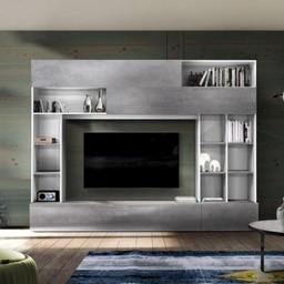 [FZ86539] Parete attrezzata Boran bianco beton