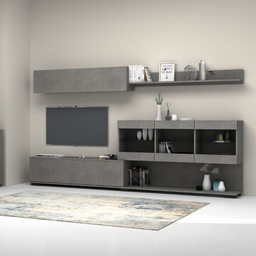 [FZ94077] Parete attrezzata Cemento AKTIF 280x35x h180 cm