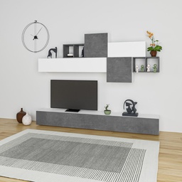 [FZ97985] Parete attrezzata Tromen 260 cm. bianco retrò grey MTV234472