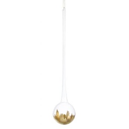 [1997601] Pendaglio bolla in vetro con decorazioni oro - Diametro 7.8cm