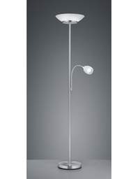 [TRIOR40063107] Piantana Con Spot da Lettura Gerry Nichel Vetro Bianco Ø34 cm Trio Lighting