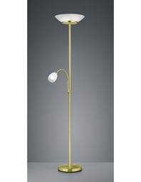 [TRIOR40063108] Piantana Con Spot da Lettura Gerry Ottone Vetro Bianco Ø34 cm Trio Lighting