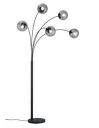 [TRIO408500542] Piantana Design 5 Sfere Vetro Fumé Balini Antracite Trio Lighting