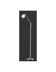 [TRIO4035011-07] Piantana Icaro Nichel E Spot Vetro Opaco Bianco H165 cm Trio Lighting