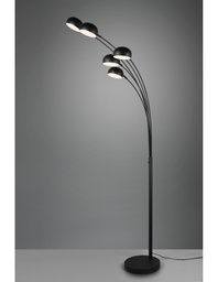 [TRIOR46155032] Piantana In Metallo Nero Bracci Ad Arco Dito 5xE14 Trio Lighting