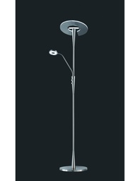 [TRIO422710307] Piantana Led Con Luce Spot da Lettura Dimmerabile Quebec Nichel Trio Lighting