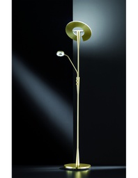 [TRIO422710308] Piantana Led Con Luce Spot da Lettura Dimmerabile Quebec Ottone Trio Lighting