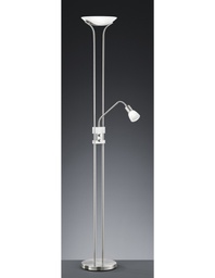 [TRIO421910207] Piantana Led Con Luce Spot da Lettura Dimmerabile Santo II Nichel Trio Lighting