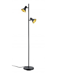 [TRIOR40162002] Piantana Moderna Minimal 2 Faretti Spot E14 Nina Nero e Oro Trio Lighting