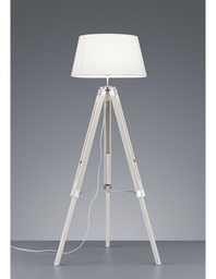 [TRIOR40991001] Piantana Moderna Treppiede Legno Tessuto Bianco Tripod H143 cm Trio Lighting