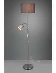 [TRIOR40192007] Piantana Owen 1xE27+Spot Nichel E Tessuto Grigio L36 cm Trio Lighting