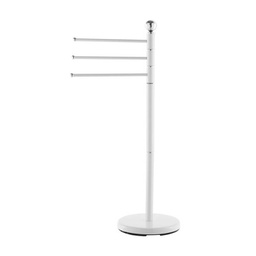 [20040749] Piantana portasciugamani con tre bracci bianca, altezza 90 cm.