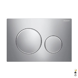 [DFLEX-132-G115882-KJ1] Placca di copertura 2 tasti Sigma 20 Geberit - Bianca con bordi cromo