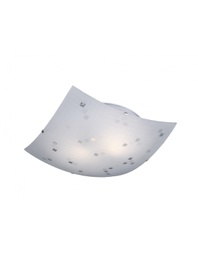 [TRIO600400200] Plafoniera 2 Luci Colina Vetro Quadrato Bianco Decorativo Trio Lighting