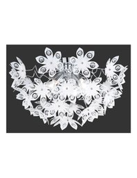 [TRIOR61903001] Plafoniera Blowball 3 Luci Cromo Fiori Bianchi Ø55 cm Trio Lighting