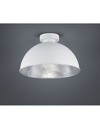 [TRIOR60121001] Plafoniera Cupola Jimmy 1xE27 Bianco E Argento Ø31 cm Trio Lighting
