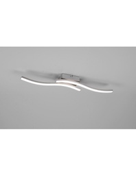 [TRIOR62472407] Plafoniera Design Doppia Bacchetta Ondulata Led 4000k Route Nichel Trio Lighting