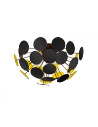 [TRIO609900332] Plafoniera Discalgo 3xE14 Nero E Tondi Decorativi Ø54 cm  Trio Lighting