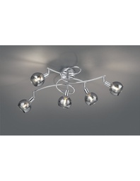[TRIOR60595006] Plafoniera Girandola Brest Cromo 5 Vetri Fumé Trio Lighting