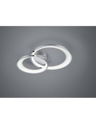 [TRIO673810206] Plafoniera Granada Doppio Cerchio Cromo Led 29w Dimmerabile L59 cm Trio Lighting