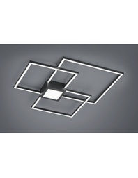 [TRIO676210442] Plafoniera Hydra 3 Quadrati Led 38w Antracite L65 cm Dimmerabile Trio Lighting