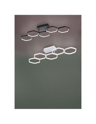 [TRIOR62055131] Plafoniera Led Dimmerabile Vigo 5 Esagoni L90 cm Bianco Trio Lighting