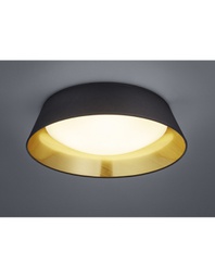[TRIOR62871879] Plafoniera Led Paralume Nero e Oro Ponts Ø45 cm Trio Lighting