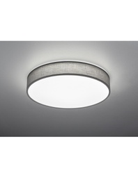 [TRIO621914011] Plafoniera Led Paralume Tessuto Grigio Lugano Ø60 cm Trio Lighting