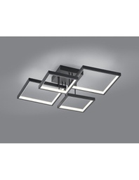 [TRIO627710432] Plafoniera Led Sorrento 4 Quadrati 52x52 cm Nero Trio Lighting
