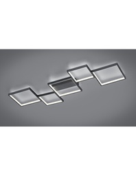 [TRIO627710532] Plafoniera Led Sorrento 5 Quadrati L120 cm Nero Trio Lighting