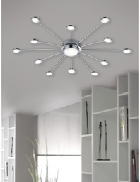 [TRIO673311306] Plafoniera Moderna 13 Led Dimmerabile Bodrum Ø100 cm Cromo Trio Lighting