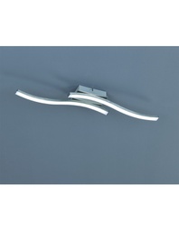 [1957659] Plafoniera Moderna Design Doppia Bacchetta Led 3000k Route Nichel Trio Lighting