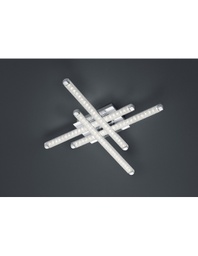 [TRIOR62814100] Plafoniera Moderna Street 4 Bacchette Led Effetto Cristallo Cromo L50 cm Trio Lighting