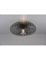 [TRIO606905032] Plafoniera Nera Gabbia Aperta Ellissi Nera Johann Ø50 cm Trio Lighting
