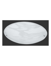[TRIO6196011-07] Plafoniera Ovale Lana Paralume Vetro Sabbiato Alabastro Trio Lighting