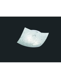[TRIO604400201] Plafoniera Quadrata Spirelli 2xE27 Vetro Con Cerchi Decorativi 40x40 cm Trio Lighting