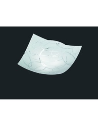 [TRIO604400301] Plafoniera Quadrata Spirelli 3xE27 Vetro Con Cerchi Decorativi 50x50 cm Trio Lighting