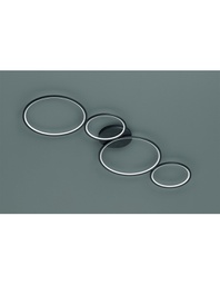 [TRIO622610432] Plafoniera Rondo 4 Cerchi Led Nero L97 cm Trio Lighting