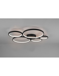 [TRIO622610532] Plafoniera Rondo 5 Cerchi Led Dimmerabile Nero L59 cm Trio Lighting