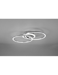 [TRIOR62783406] Plafoniera Soffitto Cerchi Cromo Led 4000k Dimmer Venida Trio Lighting