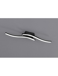 [TRIOR62472132] Plafoniera Soffitto Design Doppia Bacchetta Led 3000k Route Nero Trio Lighting